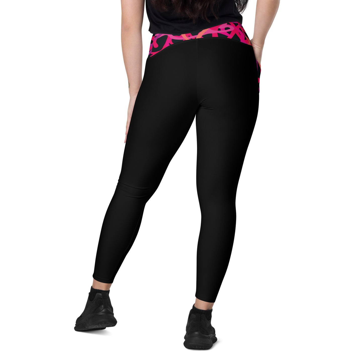 Rising Sublime Crossover leggings with pockets / Printed Magenta