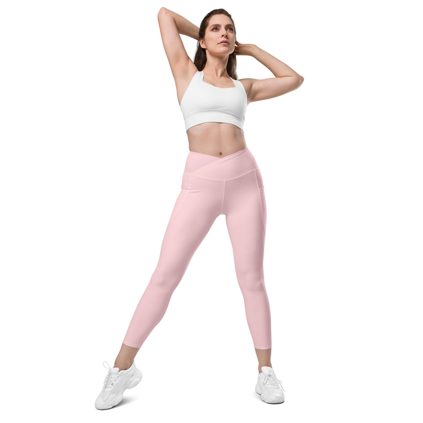 Rising Sublime Crossover leggings with pockets / Baby Pink