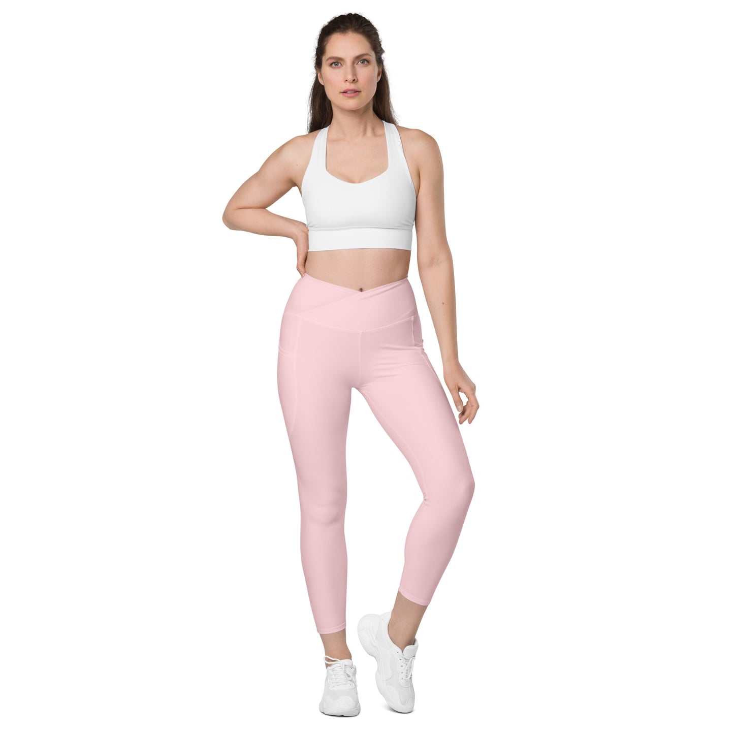 Rising Sublime Crossover leggings with pockets / Baby Pink