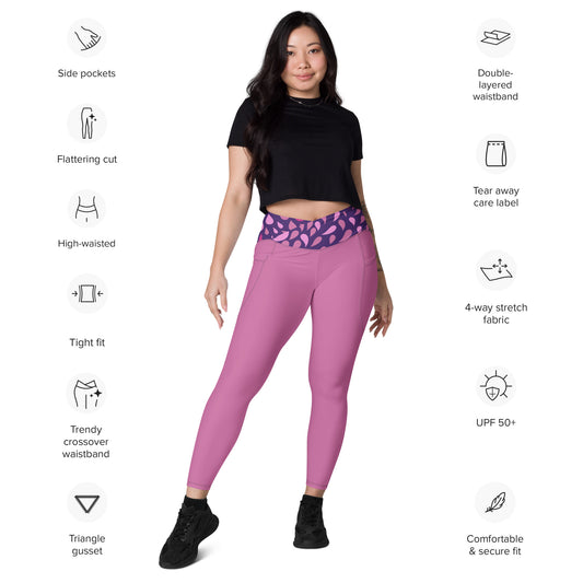 Rising Sublime Crossover leggings with pockets / Purple Lilac