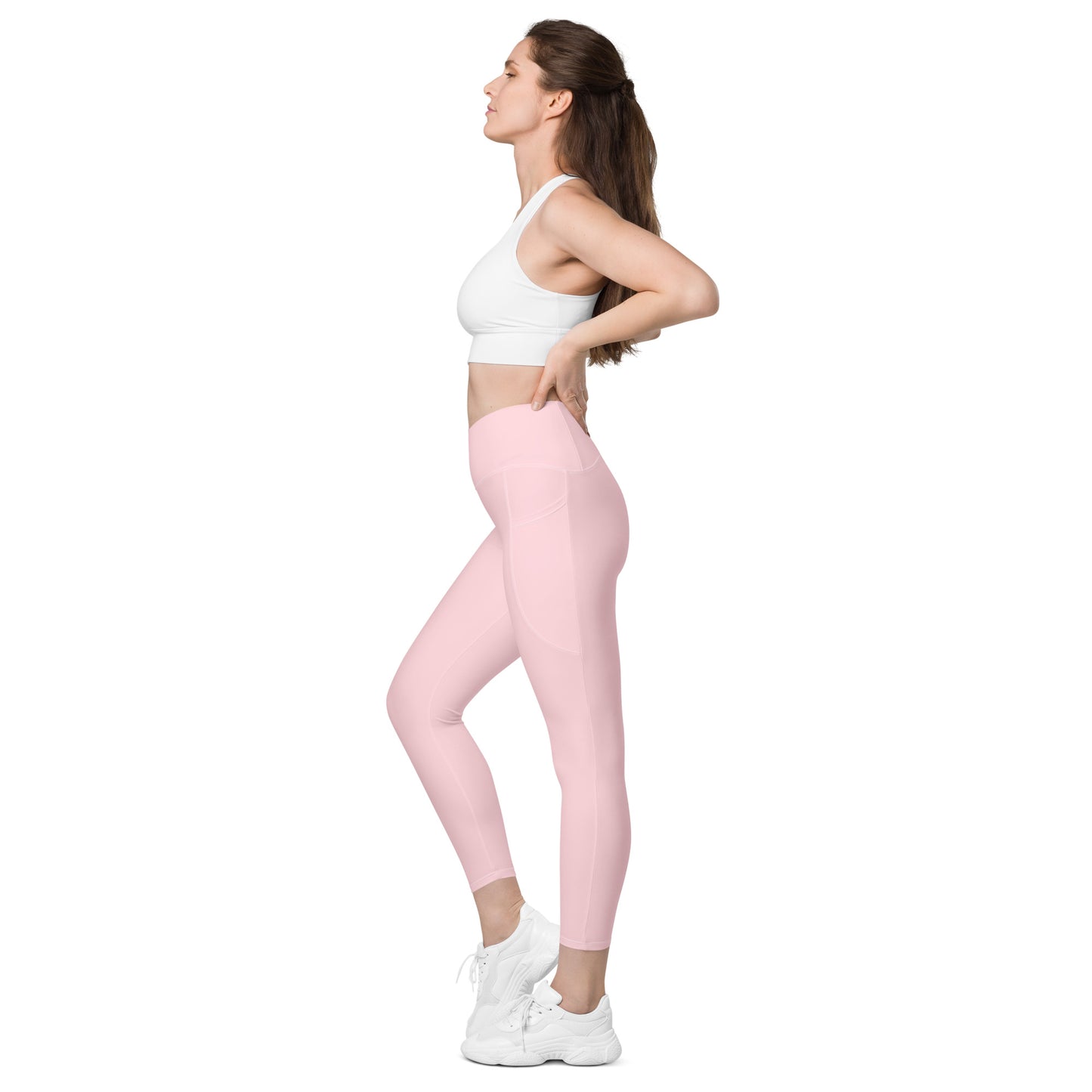 Rising Sublime Crossover leggings with pockets / Baby Pink