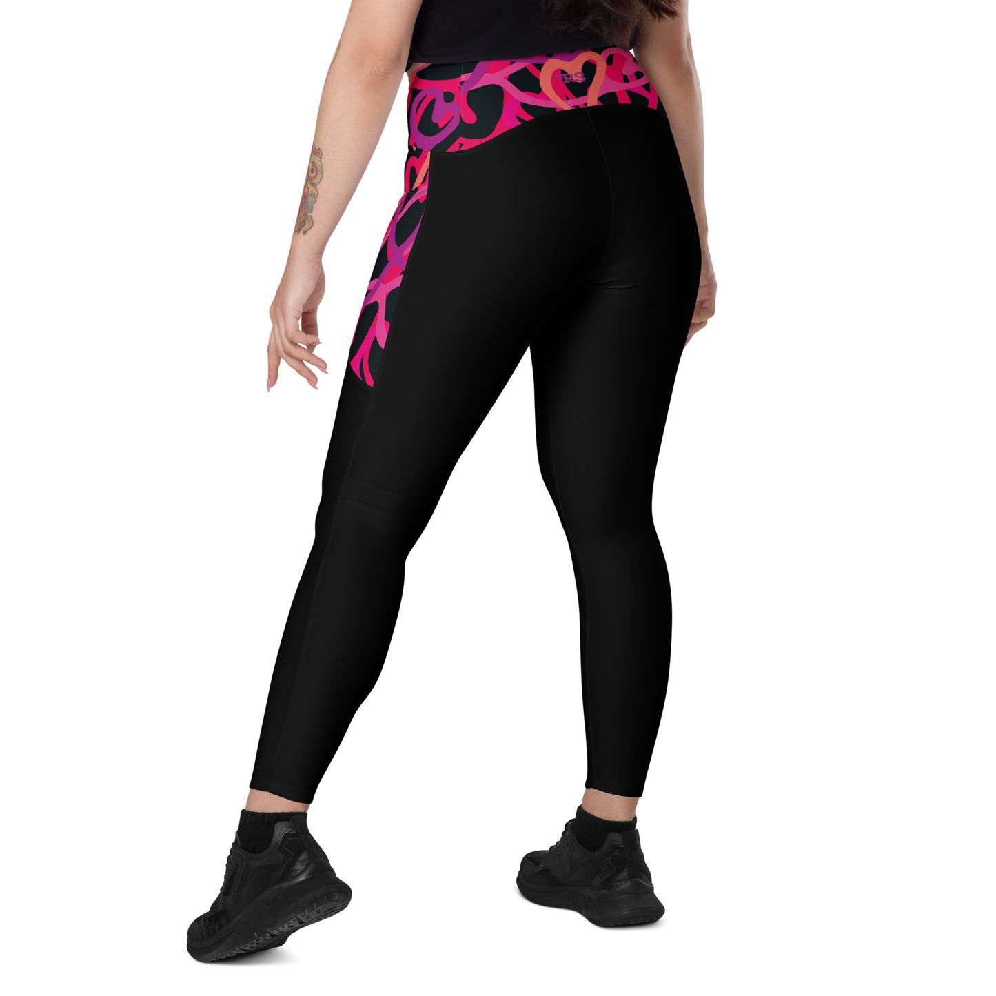 Rising Sublime Crossover leggings with pockets / Printed Magenta