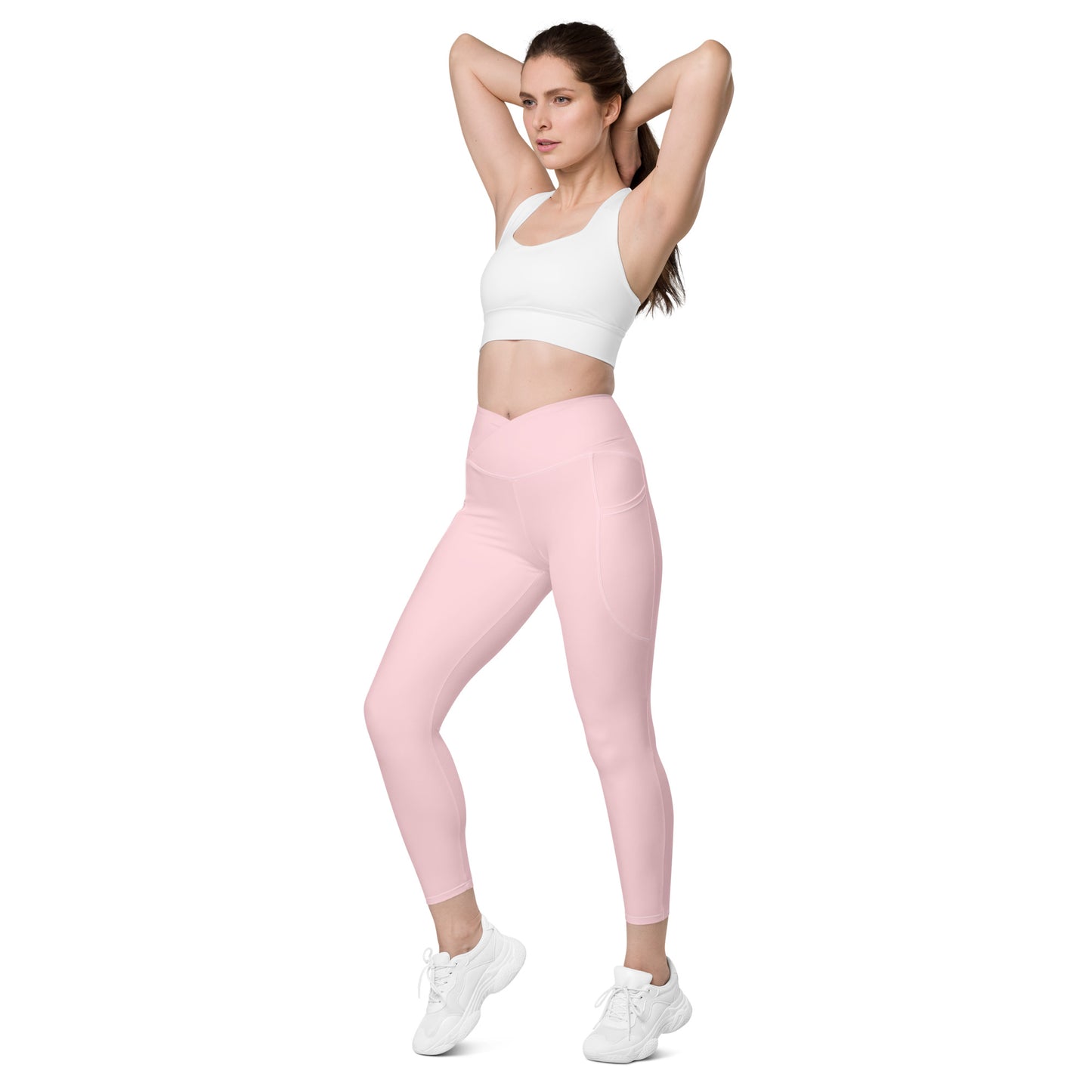 Rising Sublime Crossover leggings with pockets / Baby Pink