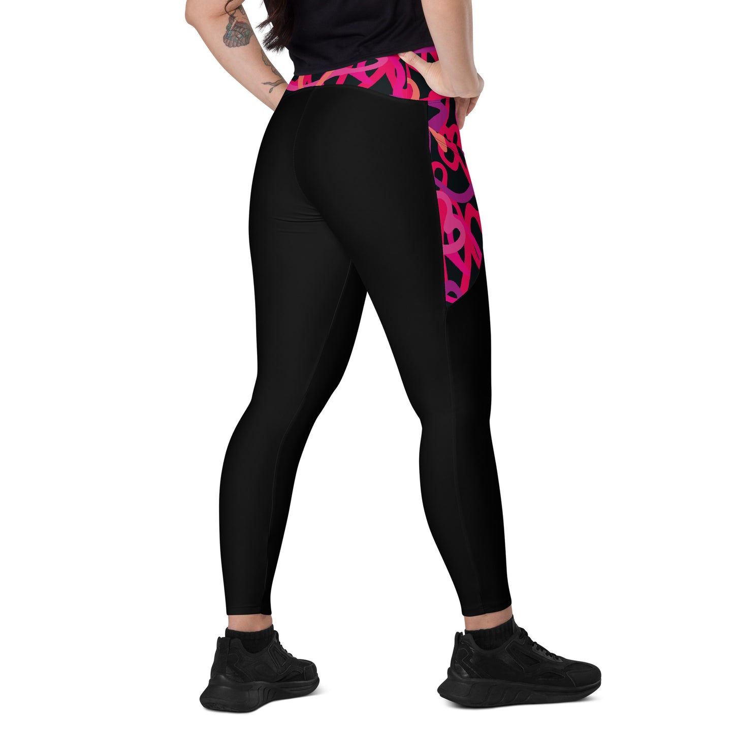 Rising Sublime Crossover leggings with pockets / Printed Magenta