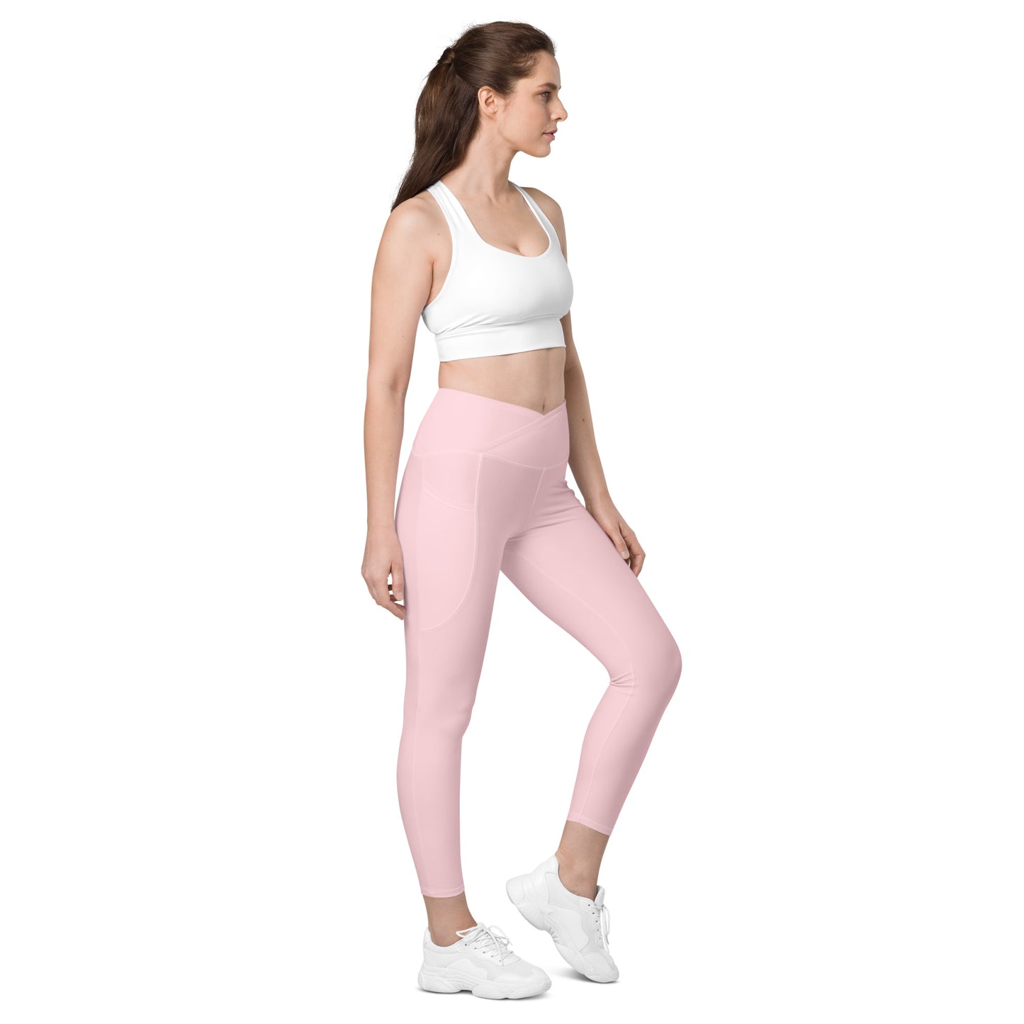 Rising Sublime Crossover leggings with pockets / Baby Pink