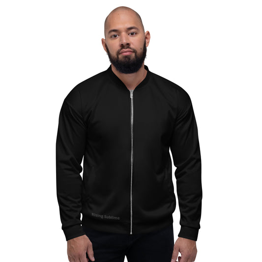 Unisex Bomber Jacket-Black Fire