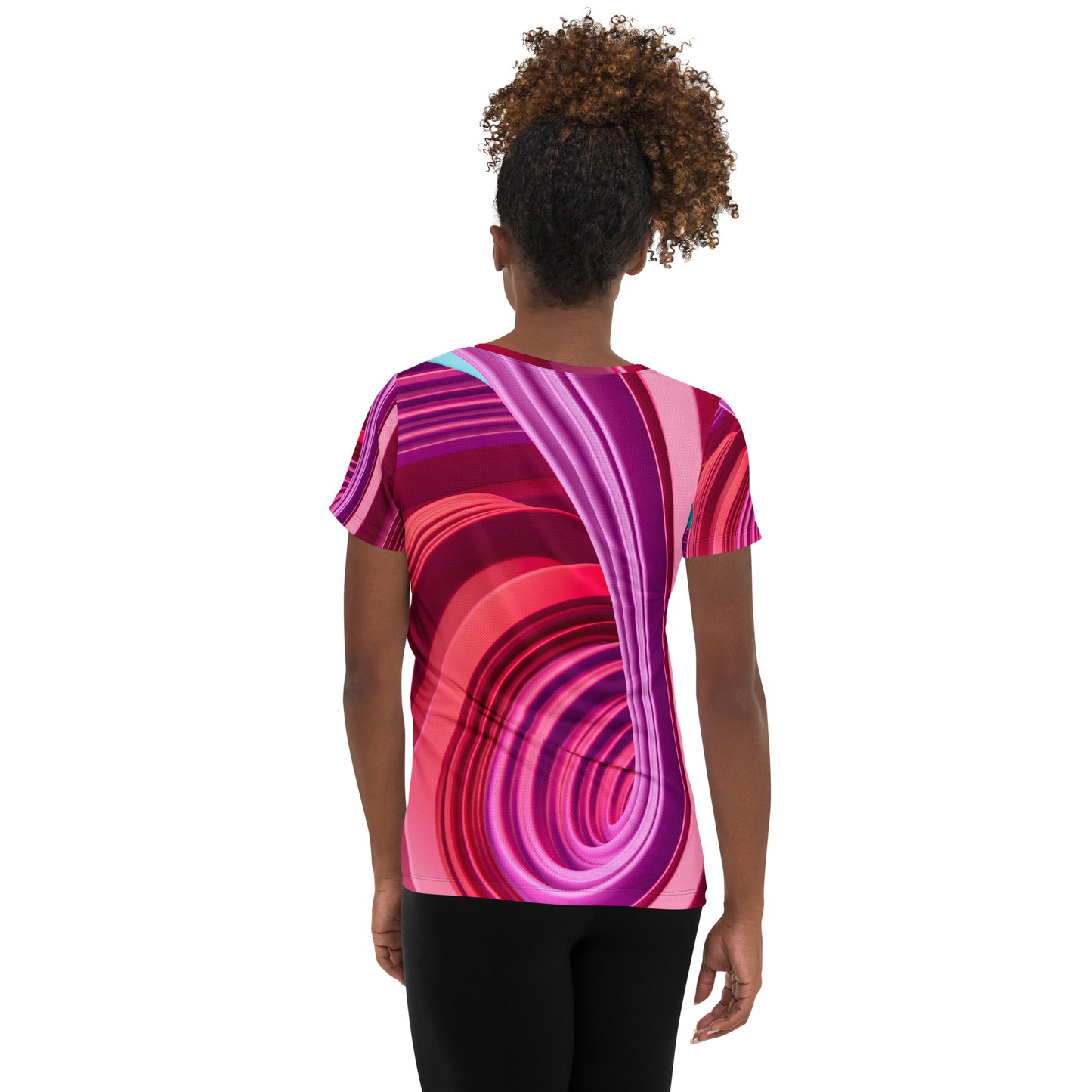 Rising Sublime Printed Women's Athletic T-shirt / Red & Pink