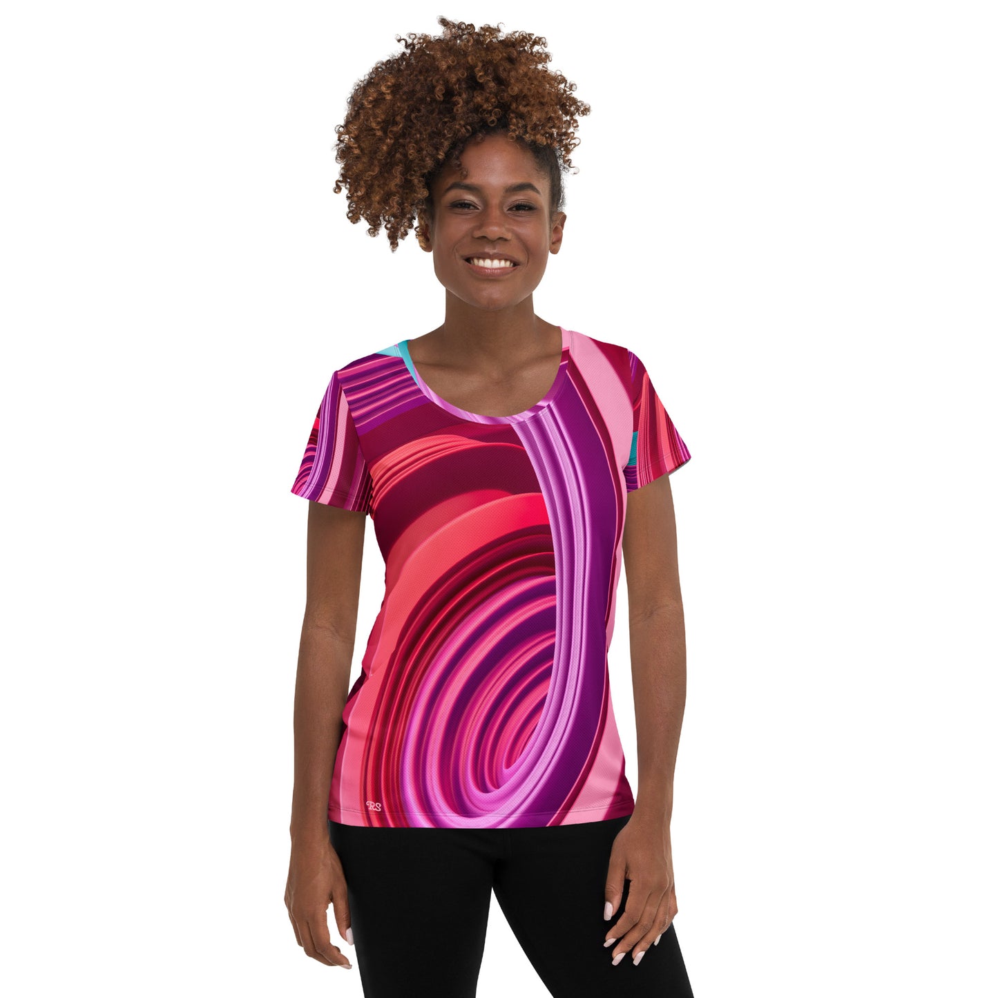 Rising Sublime Printed Women's Athletic T-shirt / Red & Pink