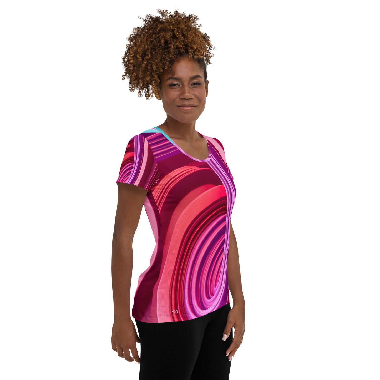 Rising Sublime Printed Women's Athletic T-shirt / Red & Pink