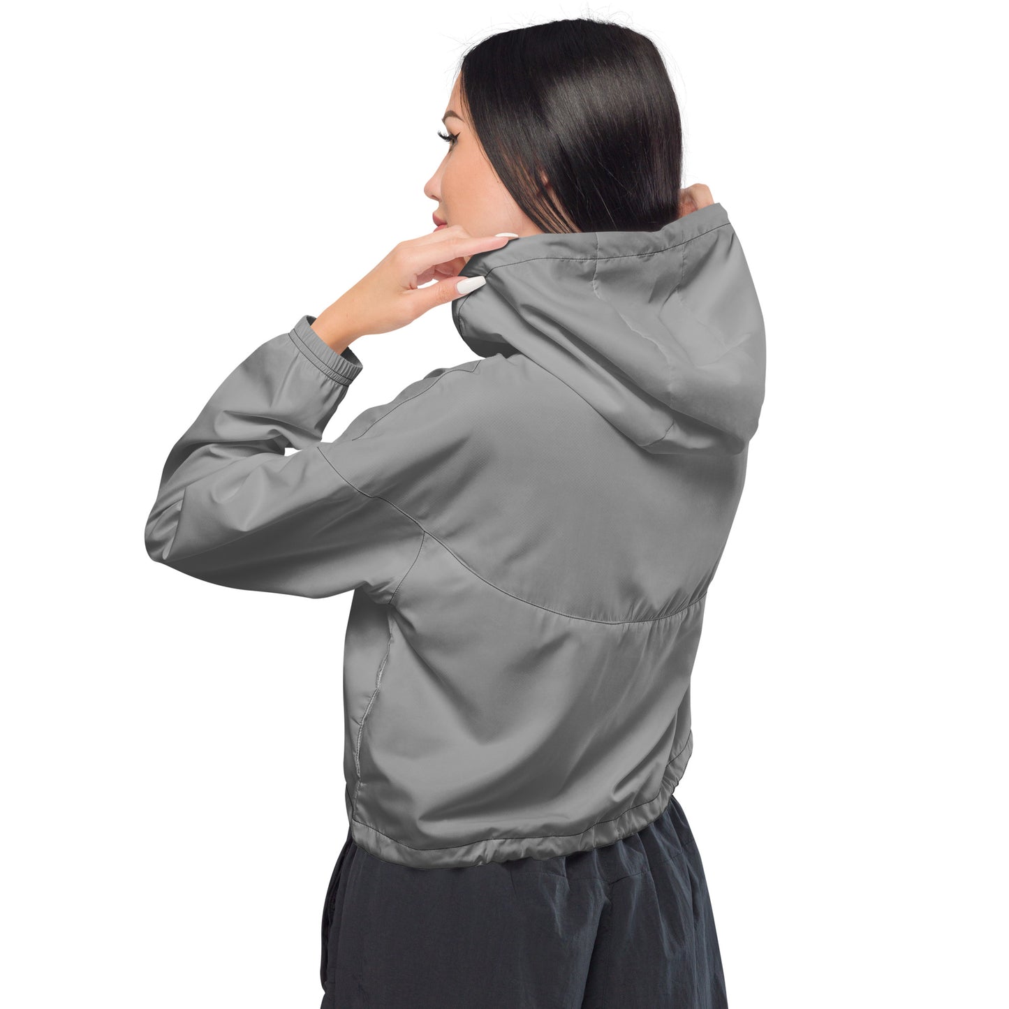 Women’s cropped windbreaker-Grey