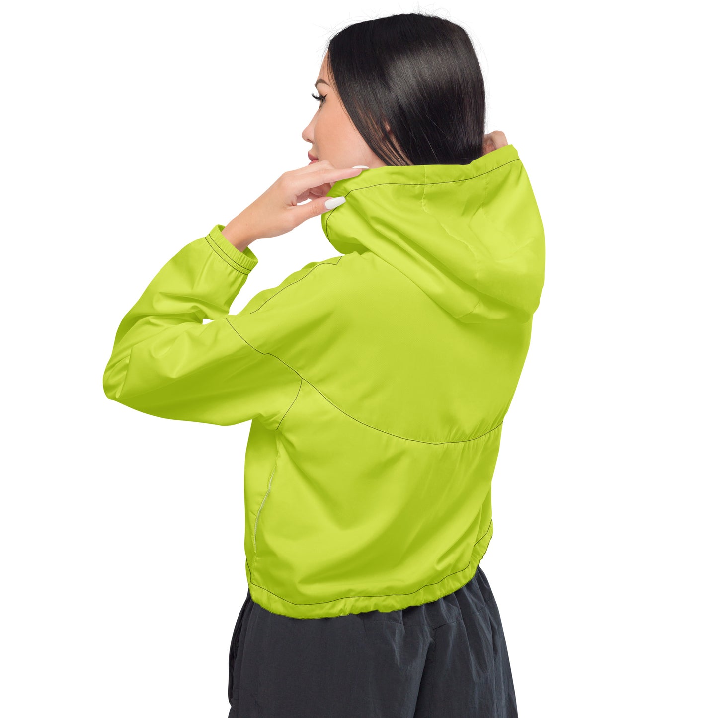 Women’s cropped windbreaker-Lime