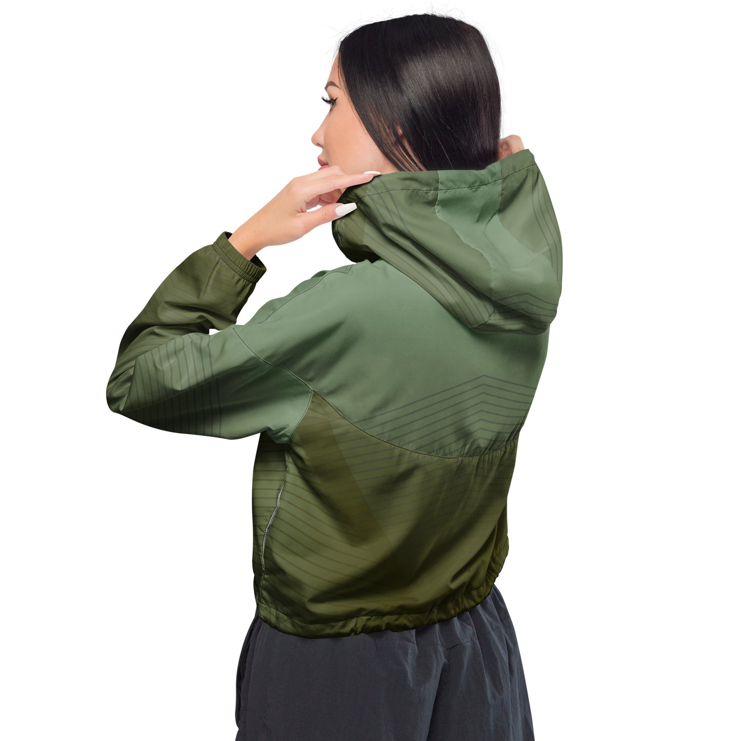 Women’s cropped windbreaker- Hiker Green