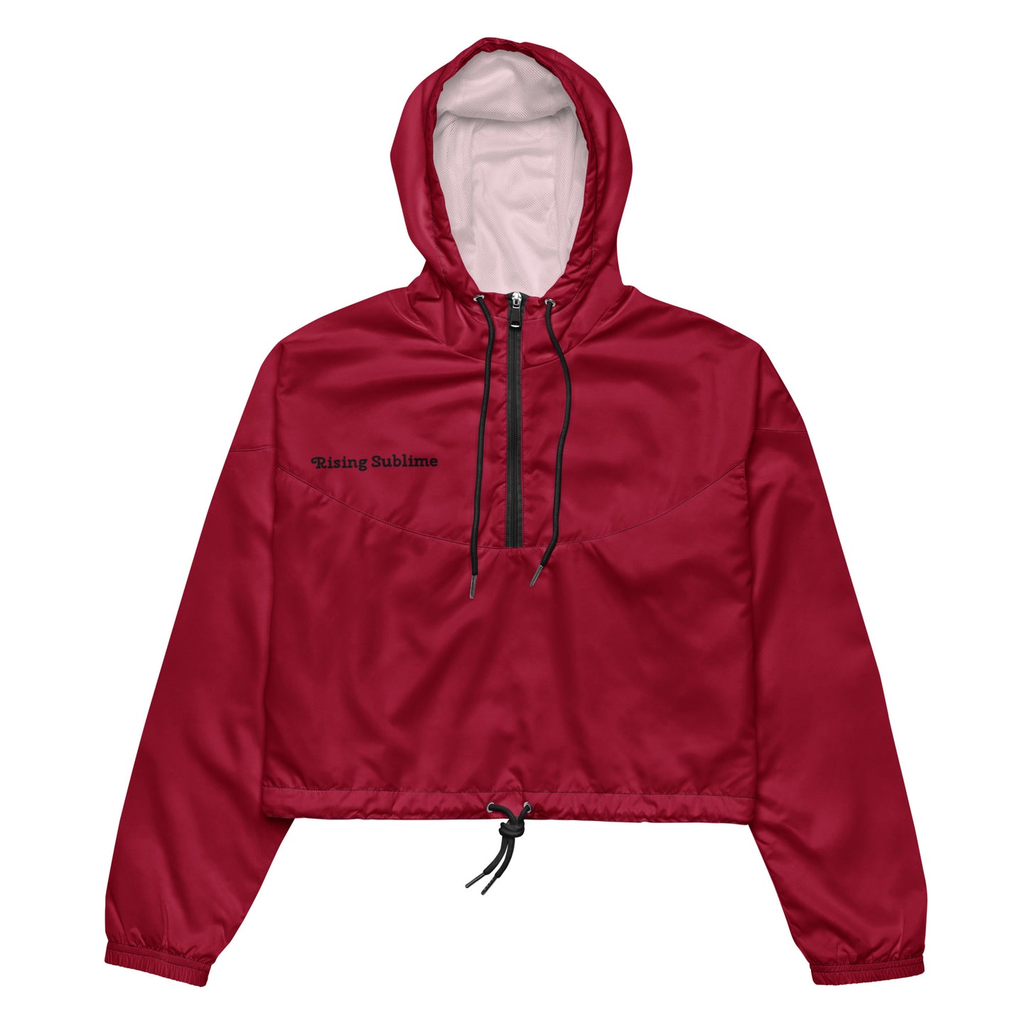 Women’s cropped windbreaker- Burgundy Red