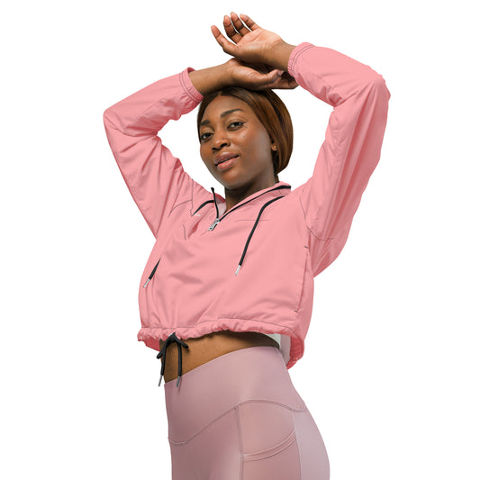 Women’s cropped windbreaker-Guava Pink