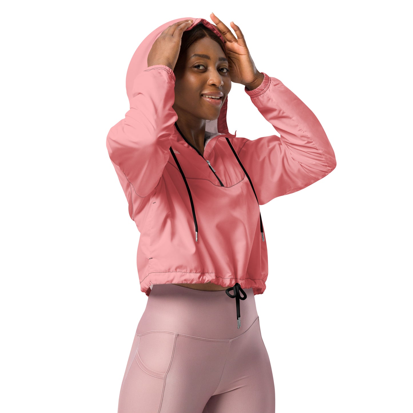 Women’s cropped windbreaker-Guava Pink