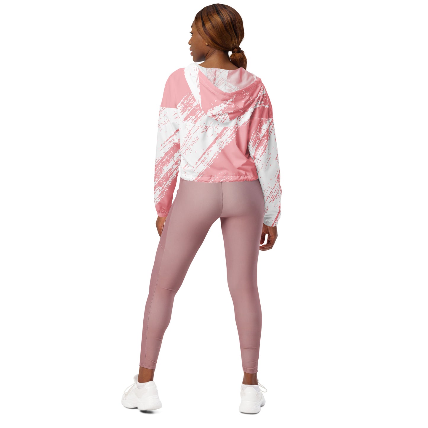 Women’s cropped windbreaker-Pink Splash