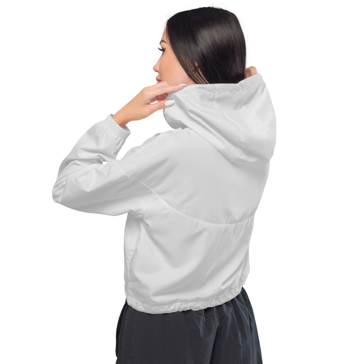 Women’s cropped windbreaker-Heather Grey