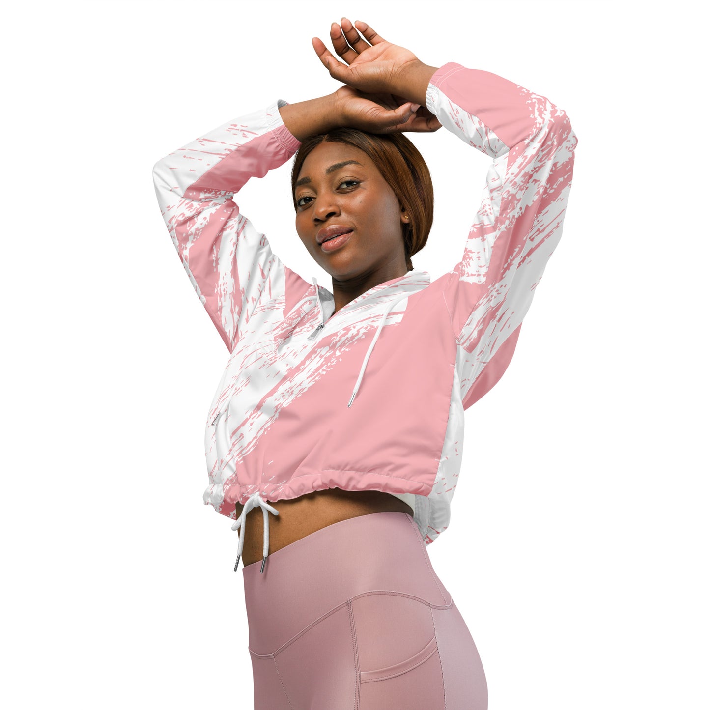 Women’s cropped windbreaker-Pink Splash