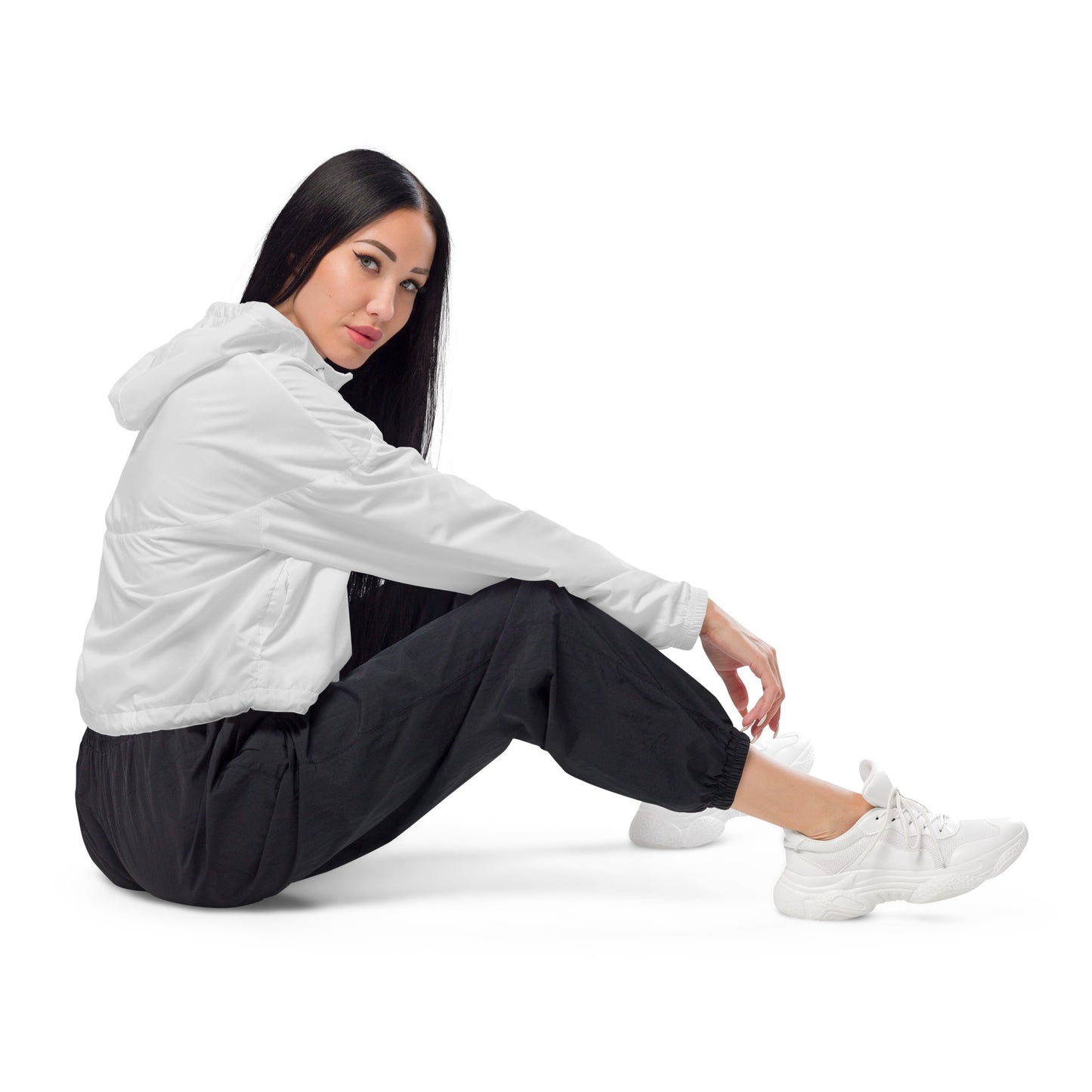 Women’s cropped windbreaker-Heather Grey